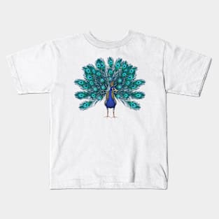 Bird Peacock feathers Kids T-Shirt